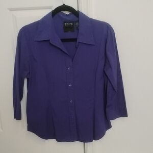 New York & Company Vibrant Purple Button Down Shirt